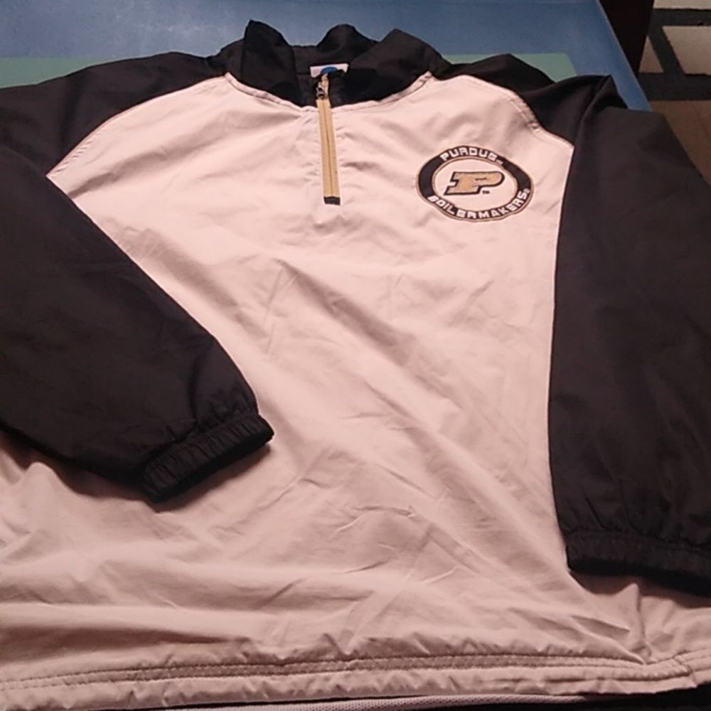 NCAA Purdue Boilermaker Men's 2XL windbreaker polyester Jacket mesh lining